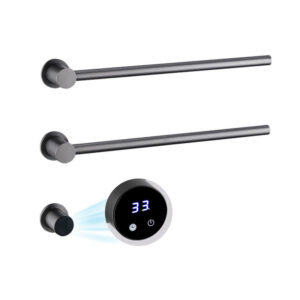 Wholesale Modern Waterproof Wall Mount Electric Water Heated Black Towel Rack Bathroom Towel Warmer