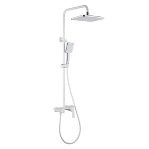 Luxury home white bathroom concealed shower faucet big head