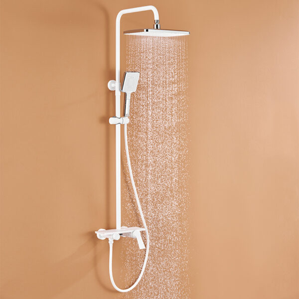 Luxury home white bathroom concealed shower faucet big head