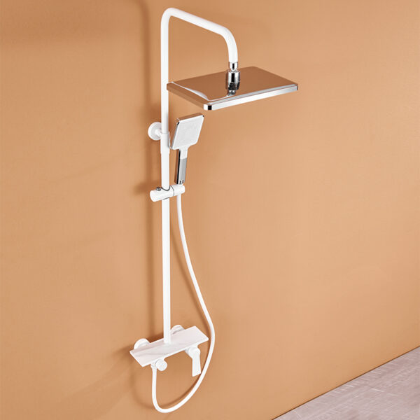 Luxury home white bathroom concealed shower faucet big head