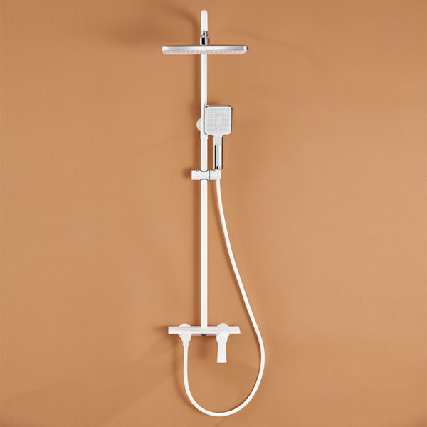 Luxury home white bathroom concealed shower faucet big head