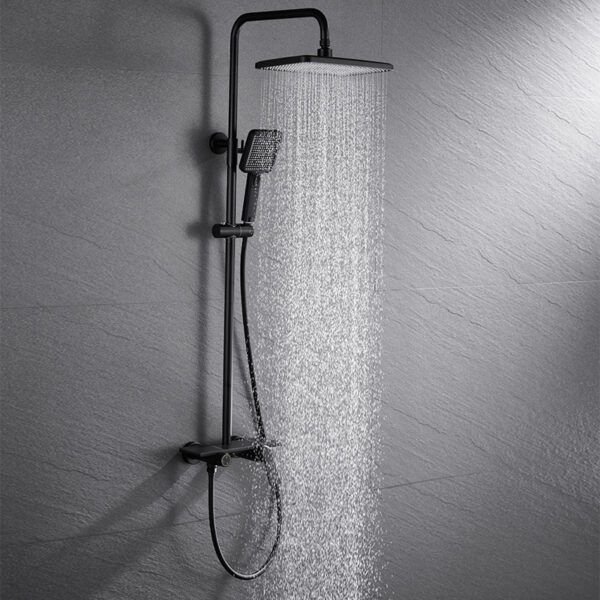 Modern wall-mounted brass shower faucet