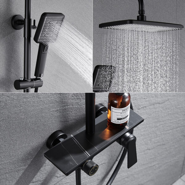 Modern wall-mounted brass shower faucet