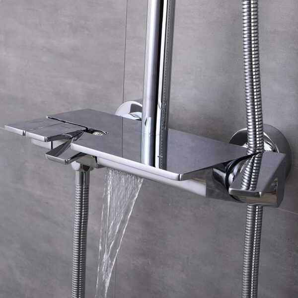 Chrome-plated brass shower set