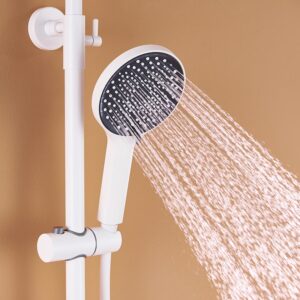 Wall-mounted white shower