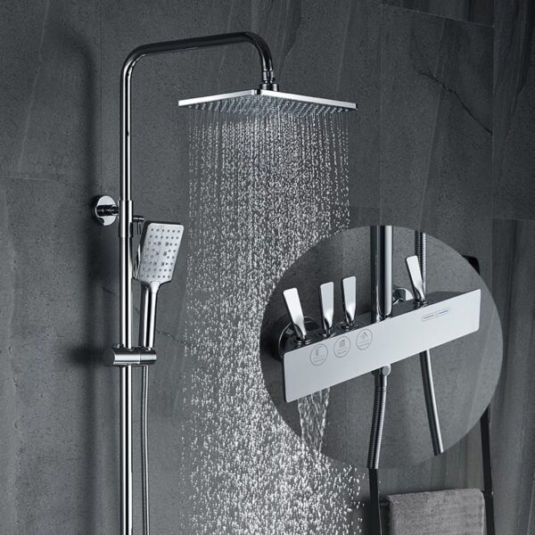 Stainless steel hose three-function large shower faucet