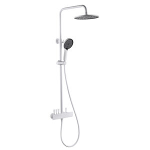 Bathroom white bathtub amplifier shower faucet